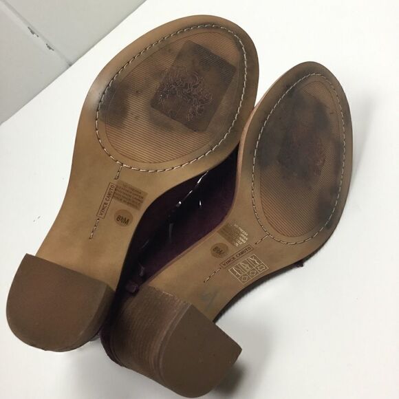 Vince Camuto Purple Suede Open Toe Booties 8.5M - Picture 10 of 13